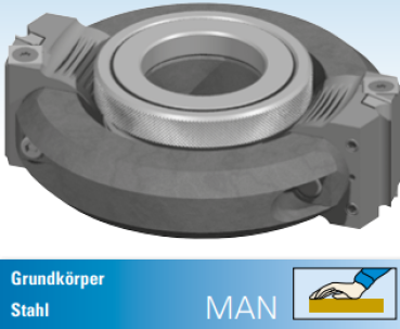 HW Wendeplatten Synchron Schwenkmesserkopf 164x50x30 D max. (45°) 186 Z2 V2+2 Stahl